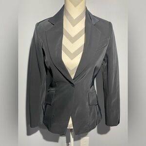 Bill Blass Black Slim-Fit Blazer with Notched Lapels